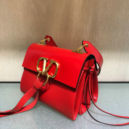 2019 Valentino Small Vring Shoulder Bag in Red Leather [DD0410] - $312. ...