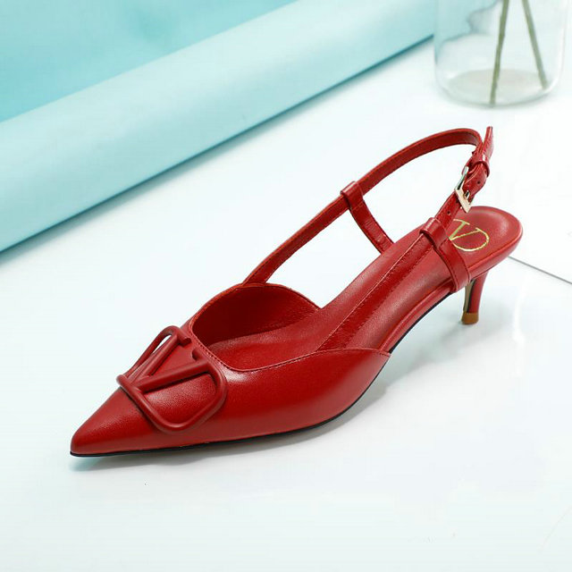 2020 Valentino VLogo Signature Slingback Pump in Red Calfskin Leather ...