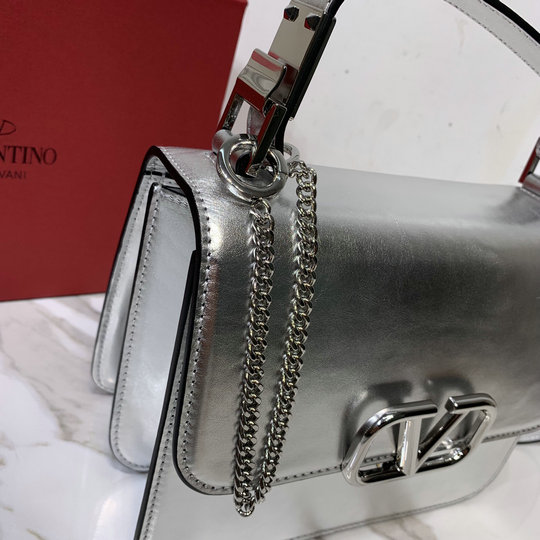 2020 Valentino VSLING Shoulder Bag in Silver Calfskin Leather [0007L ...