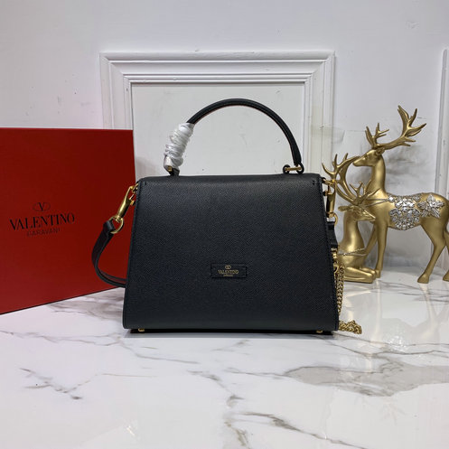 2019 Valentino Small Vsling Handbag in Black Grainy Calfskin Leather ...