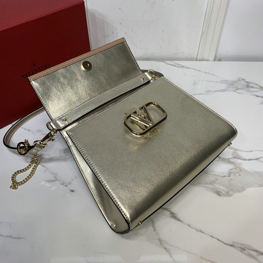 2020 Valentino Small Vsling Handbag in Light Gold Smooth Calfskin ...