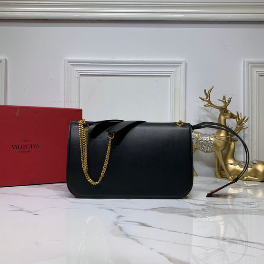 2020 Valentino VLOCK Calfskin Leather Shoulder Bag with Red VLogo ...