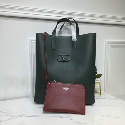 2019 Valentino Long N/S Vring Shopping Tote in bicolor calfskin leather ...
