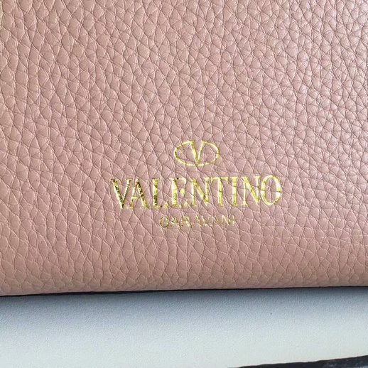 Valentino Garavani Rockstud Double Handle Bag in Grained Calfskin Leather