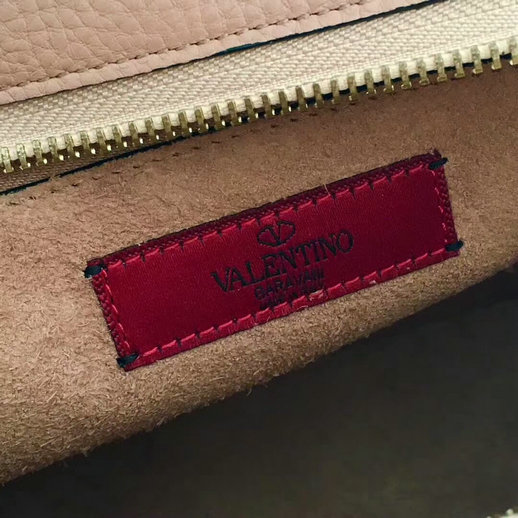 Valentino Garavani Rockstud Double Handle Bag in Grained Calfskin Leather
