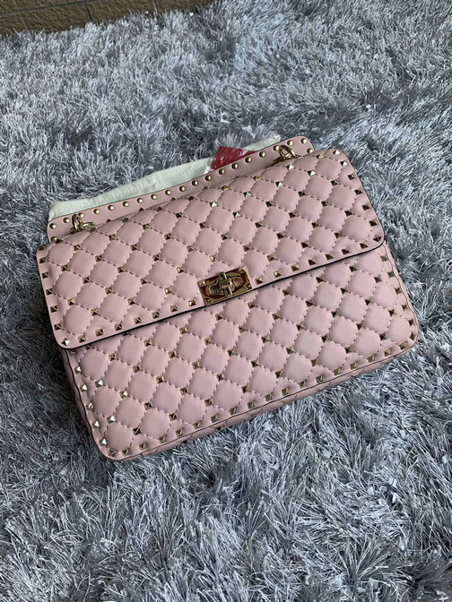 Valentino Garavani Rockstud Spike Large Bag in Light Pink Leather